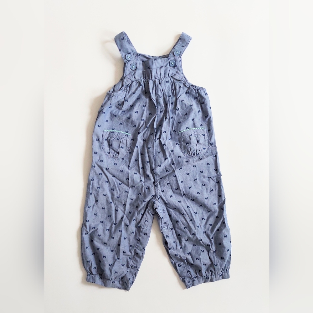 Child of Mine Butterfly Print Overalls Romper Blue Size 12M